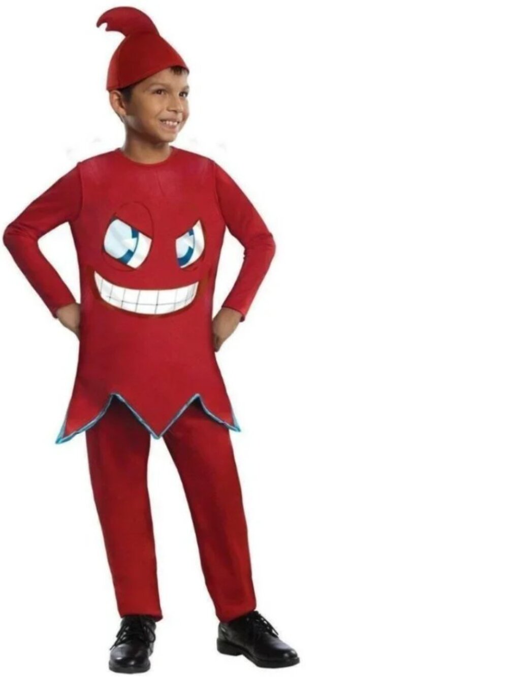 Pacman Blinky Halloween Costume 4/6 Red Pac-Man 3 Pc Shirt, Pants, Hat Boys